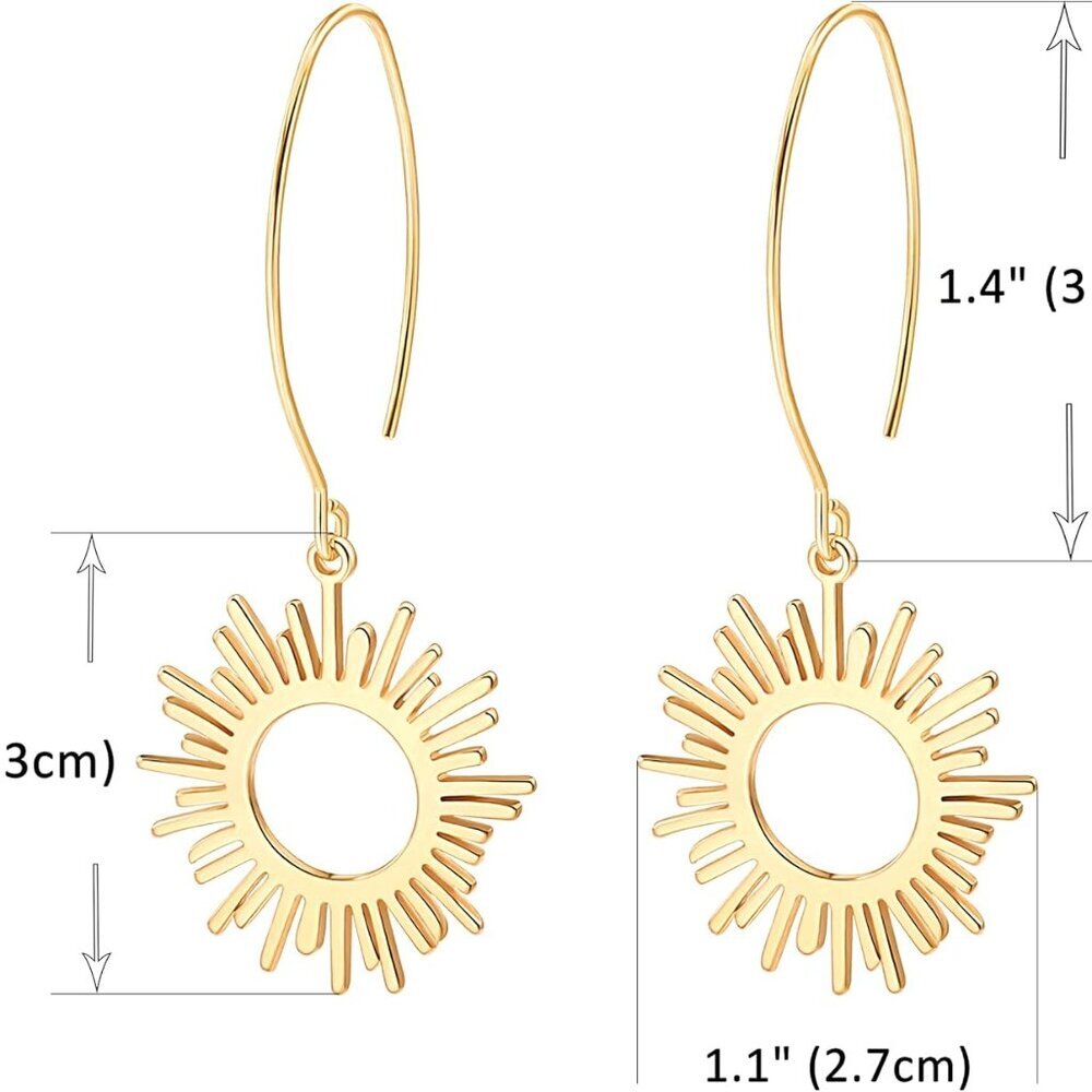 Geometric Drop Dangle Earrings Boho Statement Lon… - image 6